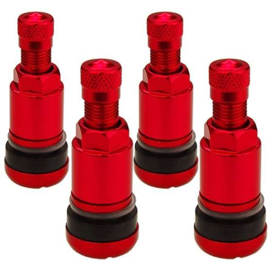 Zawory do felg czerwone X1 Series Red Edition (skręcane, aluminiowe MS525) - 4 szt - Carbonado