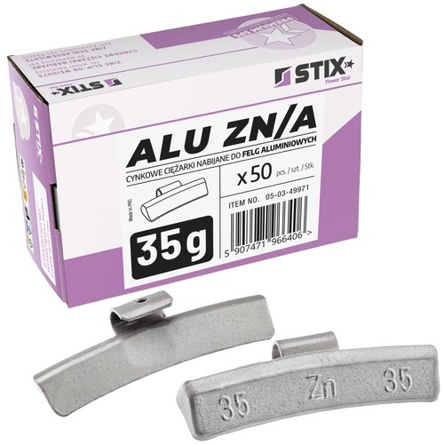 ALU Zinc scooped weights for aluminum rims ZN/A 35g / 50 pcs. - Stix