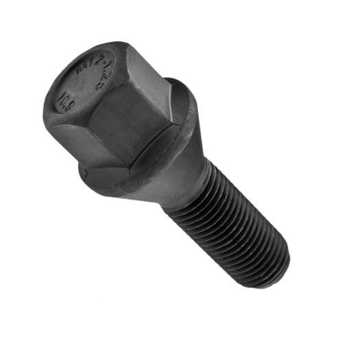 Black rim bolt M12x1.25 28 mm - key 17. cone