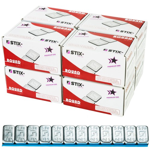 Glue weights for aluminum rims Rounded Slim - 60g (12x5g / galvanized / wide band) - 800 pcs. - Stix