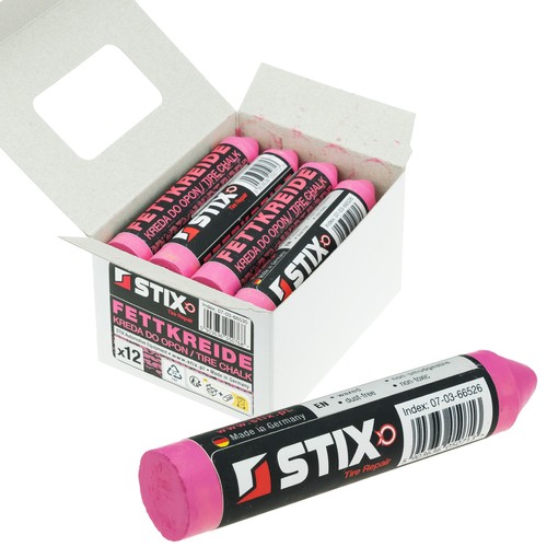 Wax tire chalk, indelible marker Pink - PREMIUM - Stix 12 pcs.