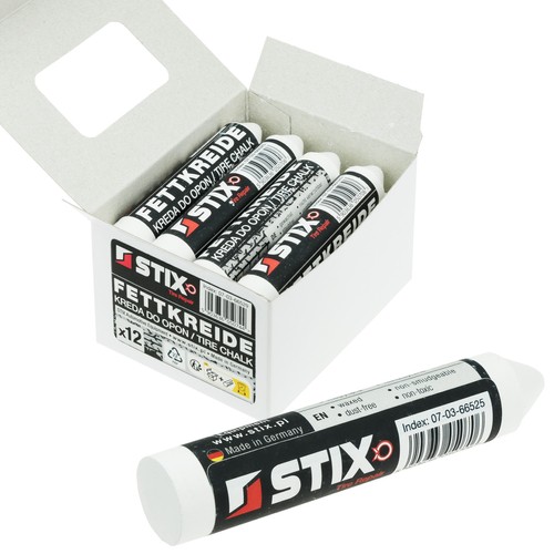 Wax tire chalk, indelible marker White - PREMIUM - Stix 12 pcs.