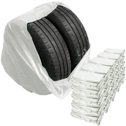 White POWERFUL bags for wheels, tires LDPE (Large 100x100) - 500 pcs - Stix