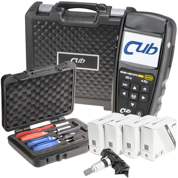 Starter kit CUB Sensor AID 4.0 EVO TPMS Sensor Programmer Kit + 4 Uni Sensor  + Tool Kit 63642 