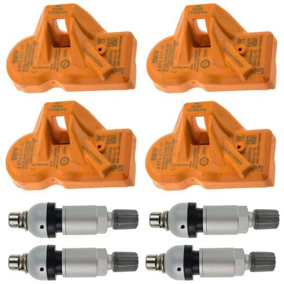 4 x HUF pressure sensor TSSRE4Dg 6874829 + 4 x TPMS-07 valve