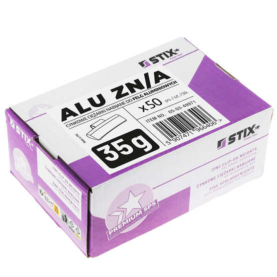 ALU Zinc scooped weights for aluminum rims ZN/A 35g / 50 pcs. - Stix