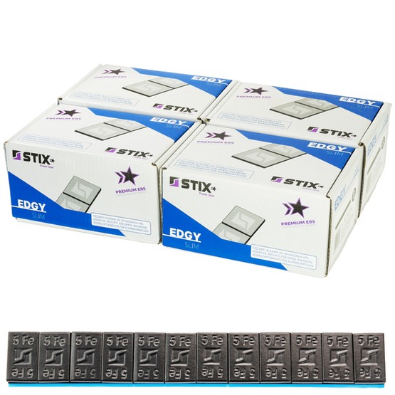 Adhesive weights for aluminum wheels black Edgy Slim Black - 60g (12x5g / wide tape) - 400 pcs. - Stix