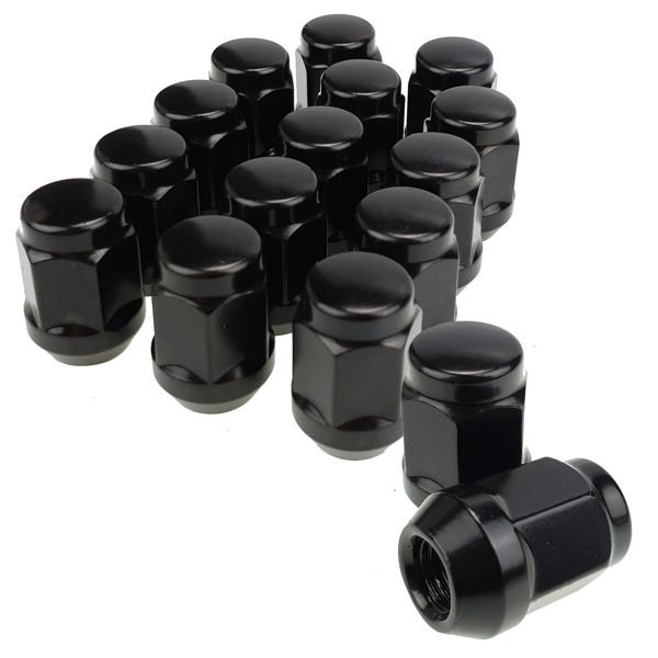Black Lug nuts for alloy rims, wheels M12x1,25 (closed) Carbonado