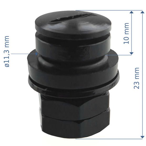 Black concealed valves for aluminum rims ø11.5mm - Carbonado