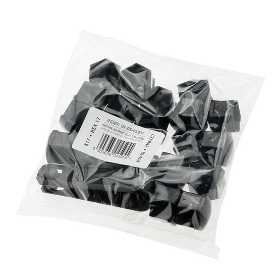 Black socket caps for 20+1 bolts + 17mm wrench