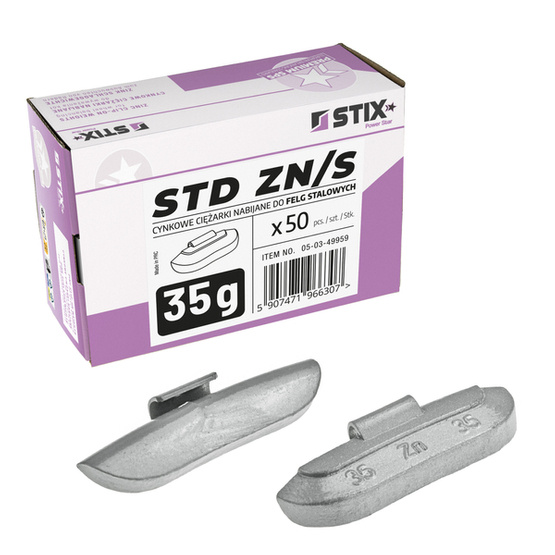 Clip on weights STD Zinc for steel wheels ZN/S 35g / 50 pcs. - Stix