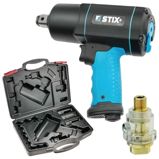 Composite Pneumatic Impact Wrench 2200Nm STIX STT-22 3/4" with Through Oiler and Suitcase