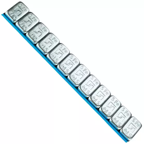 Glue weights for aluminum rims Rounded Slim - 60g (12x5g / galvanized / wide band) - 200 pcs. - Stix