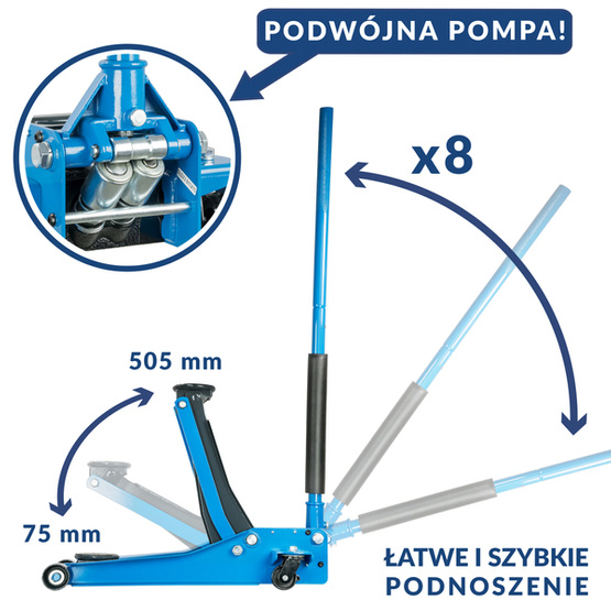 Low Profile Hydraulic Jack PLN-01 3T - Stix