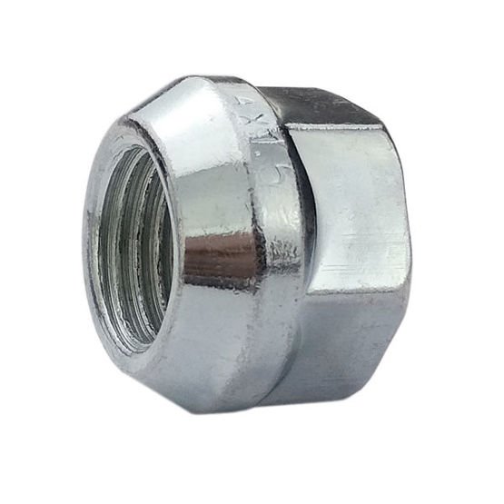 Low nut for spacers, rims - 1/2" 20 UNF / Zinc - (open with flange, 17mm) - Carbonado