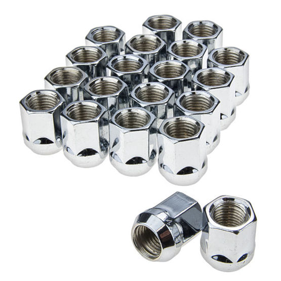 Nuts for aluminum rims, wheels - 1/2" 20 UNF / Chrome - (open with flange) - Carbonado