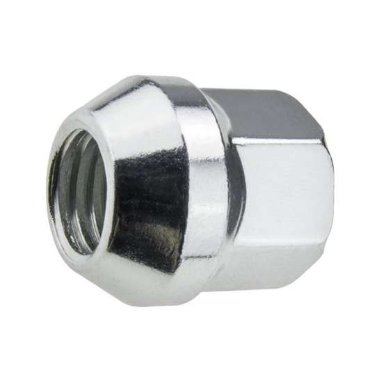 Nuts for aluminum rims, wheels - M14x2.0 / Zinc - (open with flange) - key 19 / IS