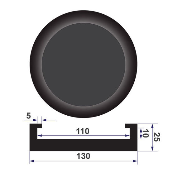 P8 Rubber, foot pad column jack 130x110x25mm - Stix