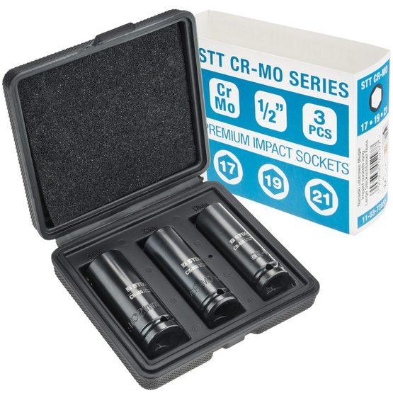 PREMIUM STT CR-MO long socket set in case 17/19/21 - Stix Tool