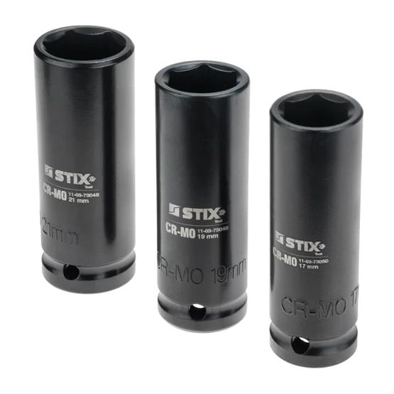 PREMIUM STT CR-MO long socket set in case 17/19/21 - Stix Tool