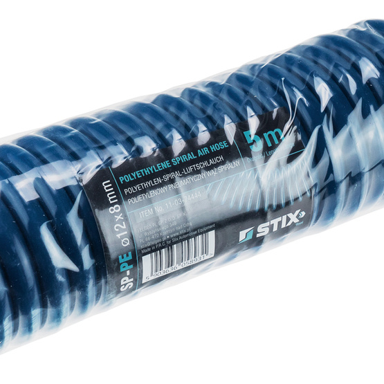 Pneumatic Spiral Hose SP-PE 12/8 mm (5 m), Polyethylene - STIX