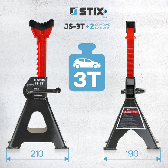 Stix Stands Workshop Supports 3T / 2pcs. + Kpl. of 2 rubbers for 3T workbenches - Stix