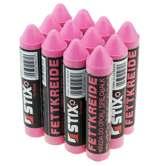 Wax tire chalk, indelible marker Pink - PREMIUM - Stix 12 pcs.