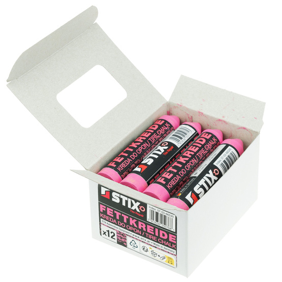 Wax tire chalk, indelible marker Pink - PREMIUM - Stix 12 pcs.