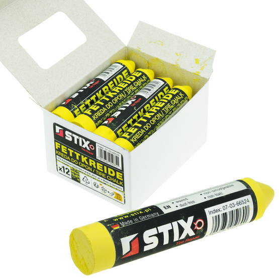 Wax tire chalk, indelible marker Yellow - PREMIUM - Stix - 12 pcs.