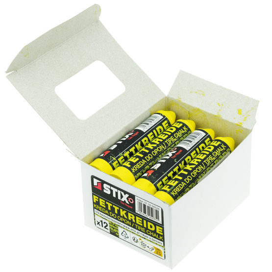 Wax tire chalk, indelible marker Yellow - PREMIUM - Stix - 12 pcs.