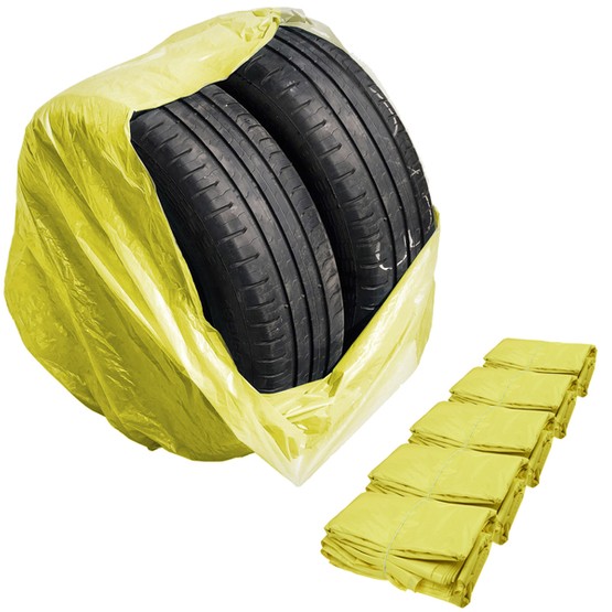Yellow PREMIUM bags for wheels, tires LDPE (Large 100x100) - 100 pcs - Stix