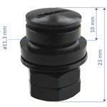 Black concealed valves for aluminum rims ø11.5mm - Carbonado