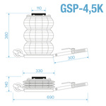 Pneumatic Pillow Lift - Snowman 4.5T GSP 4.5K STIX / Graphite - with Short Handle