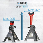 Stix Stands Workshop Supports 3T / 2pcs. + Kpl. of 2 rubbers for 3T workbenches - Stix