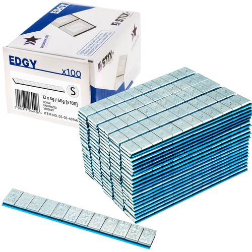 Edgy Slim Alufelgen Klebegewichte - 60g (12x5g / verzinkt / breites Band) - 100 Stk. - Stix