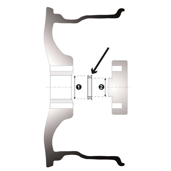 1 x Zentrierringe Felgen Ringe 60,1 - 54,1