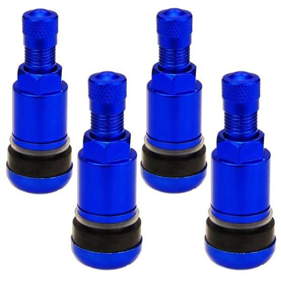 4 St. Metallventil X1 Series Blue Edition PKW 11,3mm Ventil Blau Alu Felgen Set