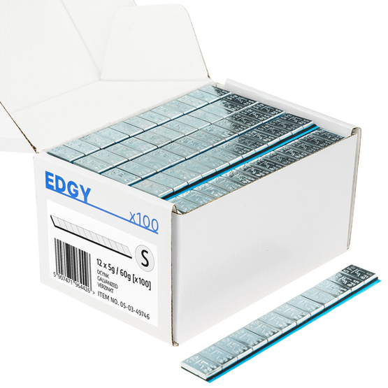 Edgy Slim Alufelgen Klebegewichte - 60g (12x5g / verzinkt / breites Band) - 100 Stk. - Stix