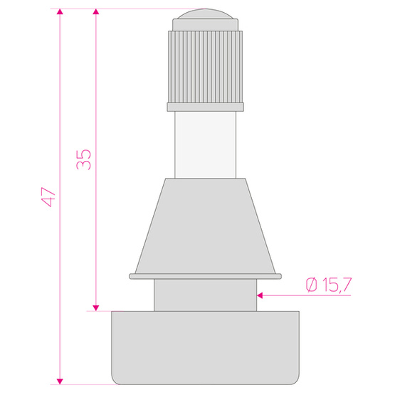 Hochdruck-Radventil für schlauchlose Räder TR801 HP - Stix