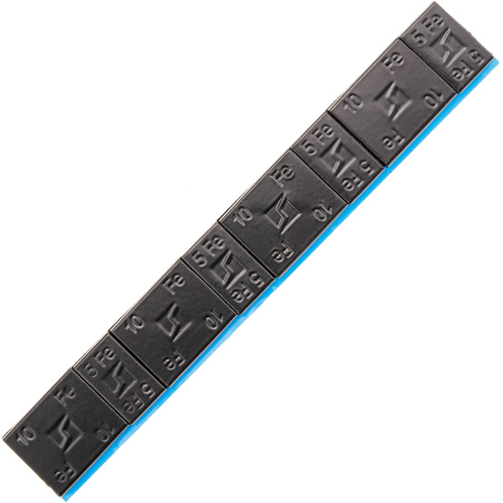 Klebegewichte für Alufelgen Edgy Slim Black - 60g (5g+10g / breites Band) - 100 Stück. - Stix