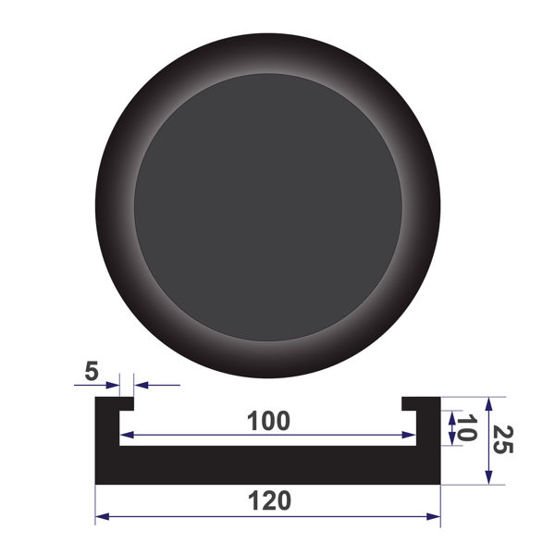 P14 Gummi auf Fuß, Unterlage für Säulenheber 120x100x25mm - Stix