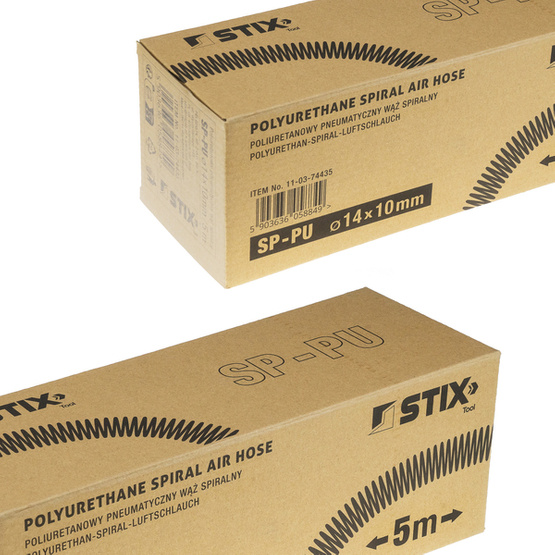 Pneumatischer Spiralschlauch SP-PU 14/10 mm (5 m), Polyurethan - PREMIUM STIX