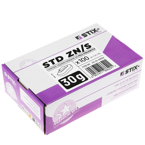 STD verzinkte Gewichte für Stahlfelgen ZN/S 30g / 100 Stück. - Stix