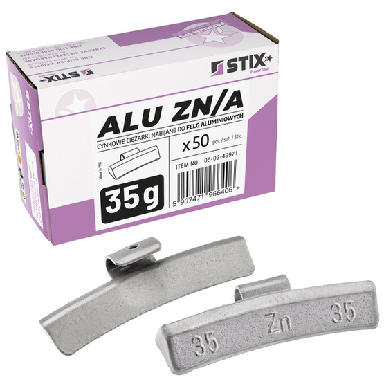 Verzinktes ALU-Gewicht für Leichtmetallräder ZN/A 35g / 50 Stück. - Stix