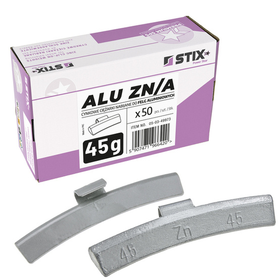 Verzinktes ALU-Gewicht für Leichtmetallräder ZN/A 45g / 50 Stück. - Stix