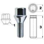 Schraube für Felgen / Räder M12x1.50 Konus / K17 - 30 mm