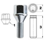 Schraube für Felgen / Räder M12x1.50 Konus / K19 - 26 mm