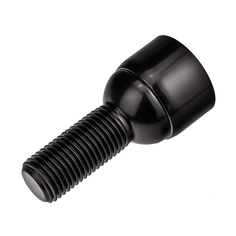 Śruby zabezpieczające antykradzieżowe do felg aluminiowych / M14x1.5 kula / gwint 28 mm czarne - Carbonado C-Block 