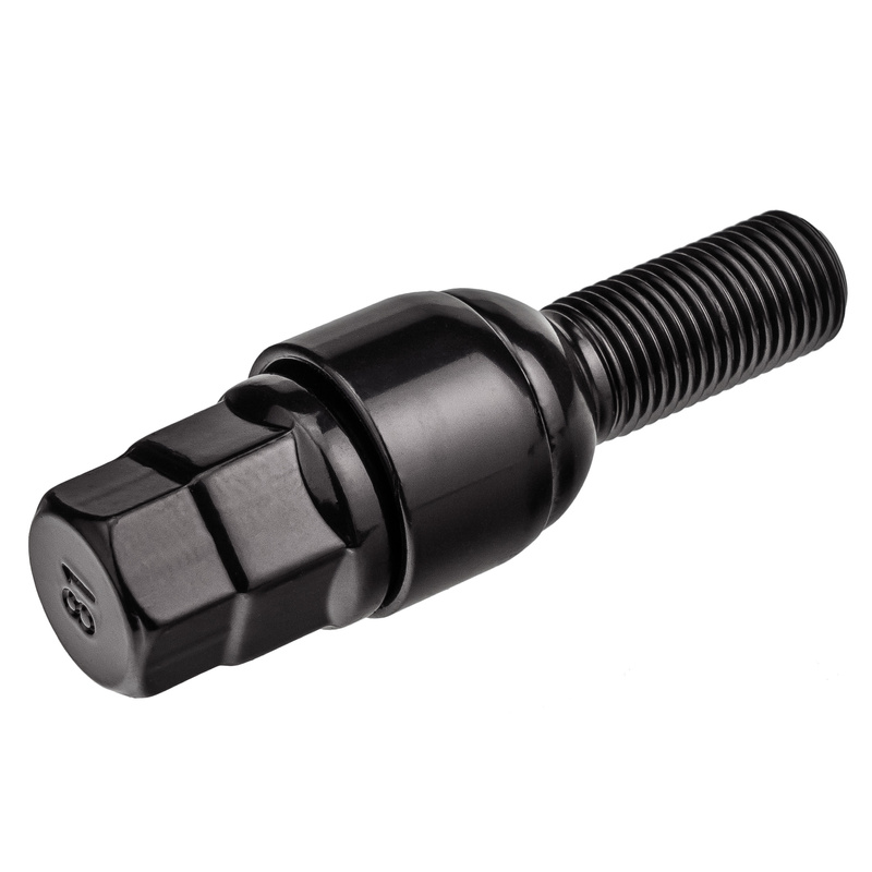 Śruby zabezpieczające antykradzieżowe do felg aluminiowych / M14x1.5 kula / gwint 35 mm czarne - Carbonado C-Block 