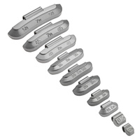Clip-On Zinc Wheel Weights Set for Steel Rims ZN/S GREY (5–50 g) – 500 pcs – Stix